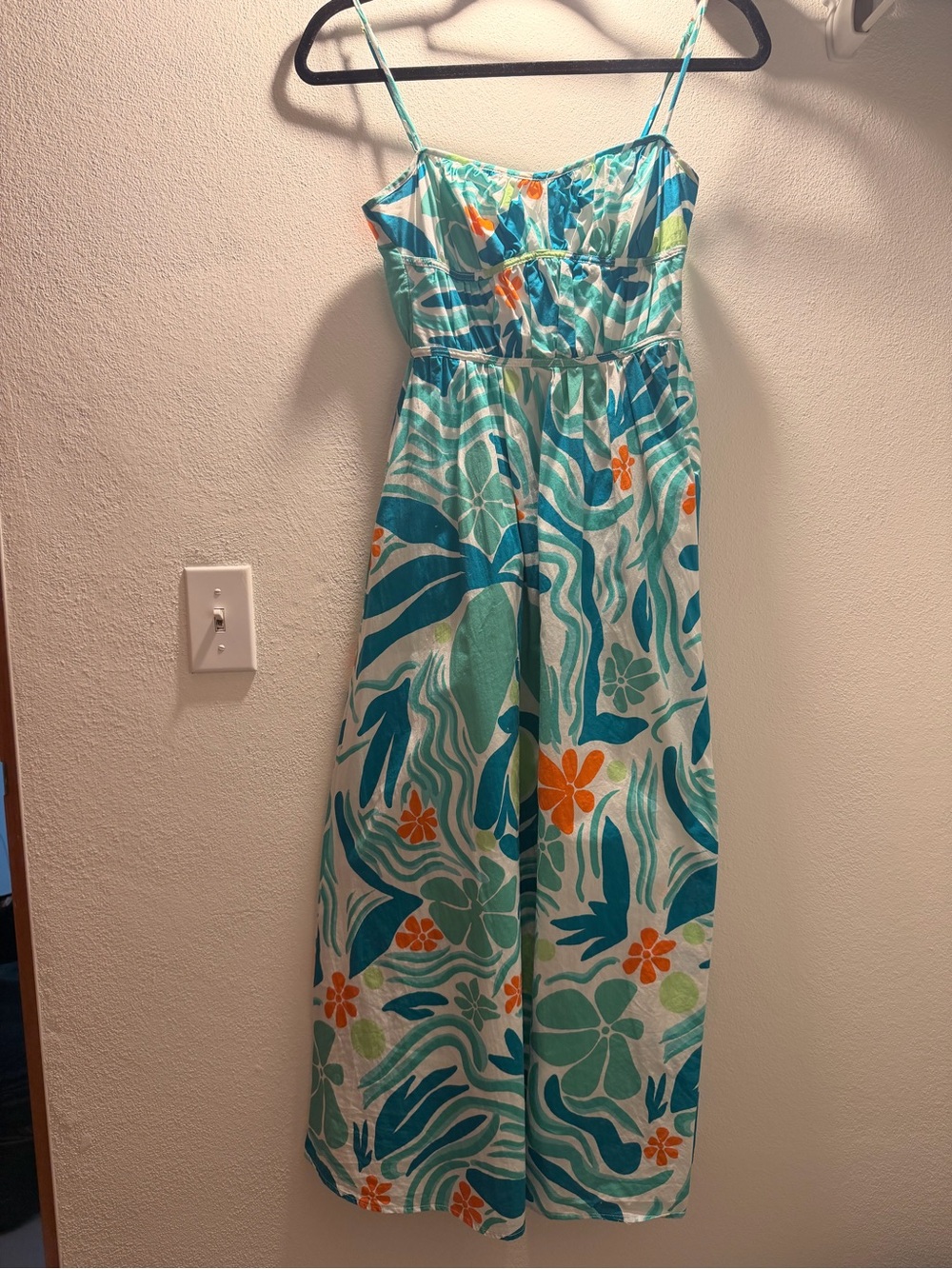 Floral Turquoise & Orange Summer Sundress